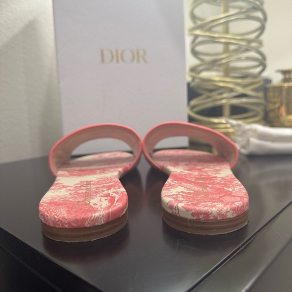 Christian Dior Dway Embroidered Logo Slide Sandal Pink 39 - Picture 8 of 11